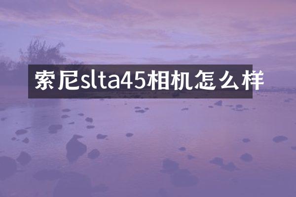 索尼slta45相机怎么样