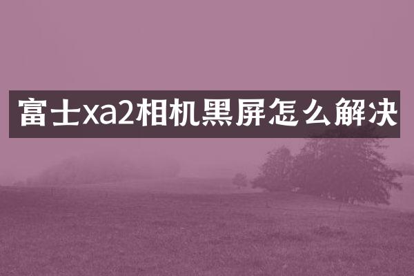 富士xa2相机黑屏怎么解决