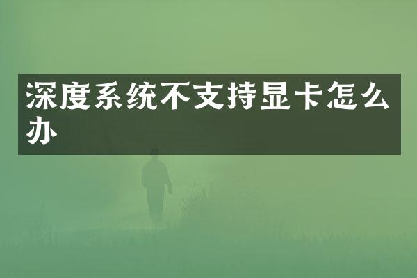 深度系统不支持显卡怎么办