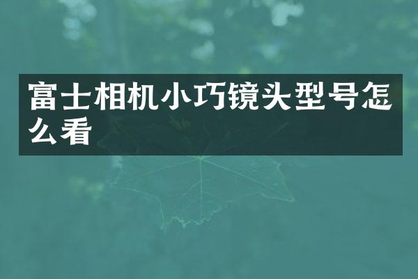 富士相机小巧镜头型号怎么看