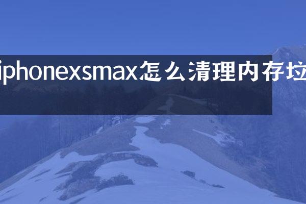 iphonexsmax怎么清理内存垃圾