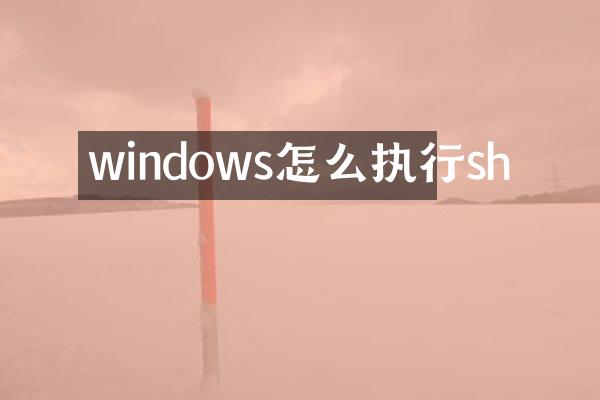 windows怎么执行sh