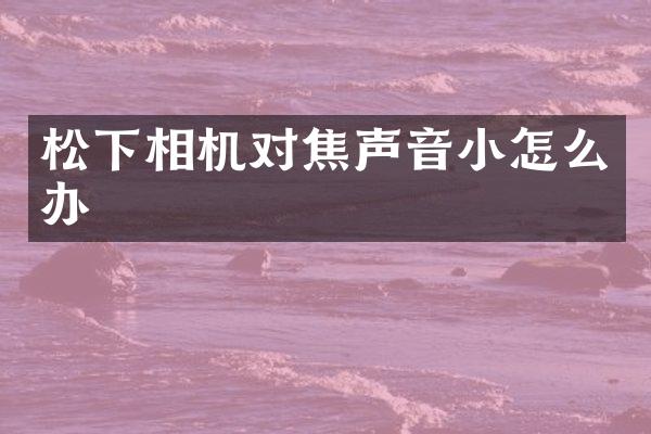 相机对焦声音小怎么办