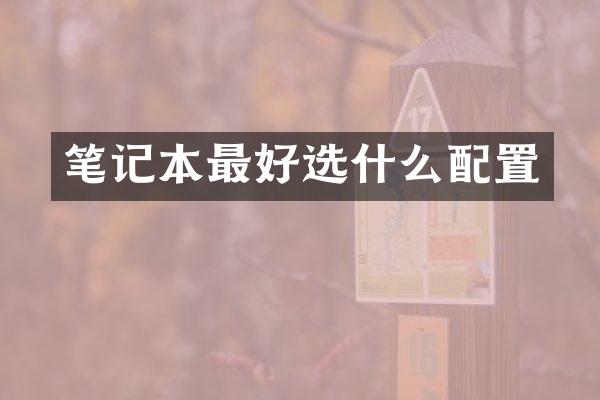 笔记本最好选什么配置