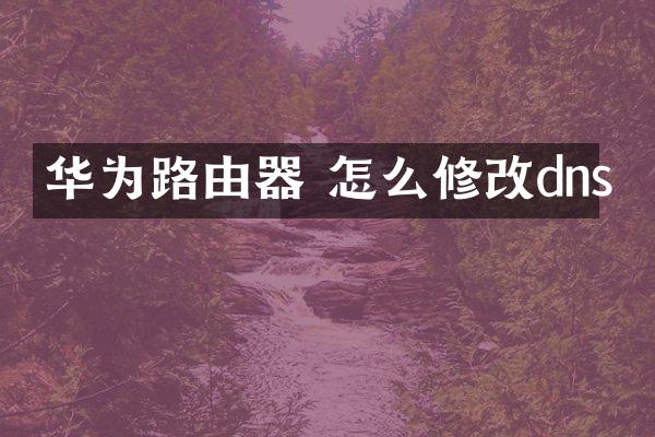 华为路由器 怎么修改dns