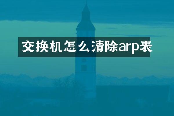 交换机怎么清除arp表
