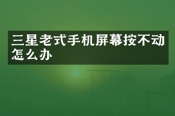 三星老式手机屏幕按不动怎么办