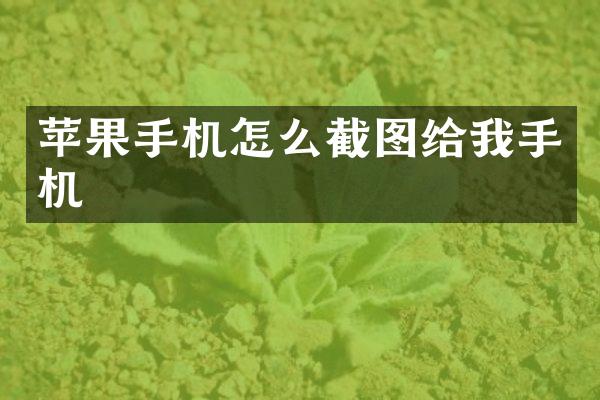 苹果手机怎么截图给我手机