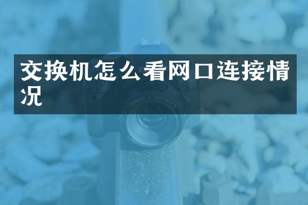 交换机怎么看网口连接情况