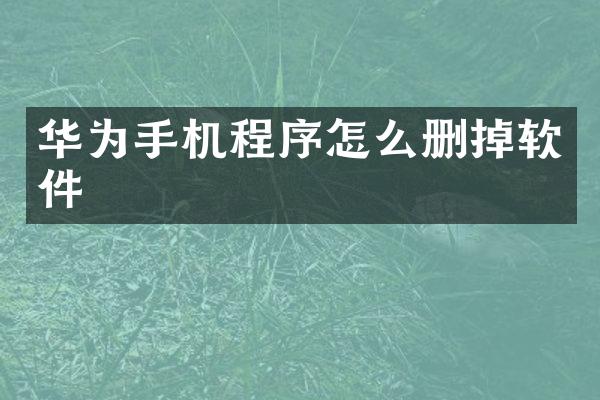 华为手机程序怎么删掉软件