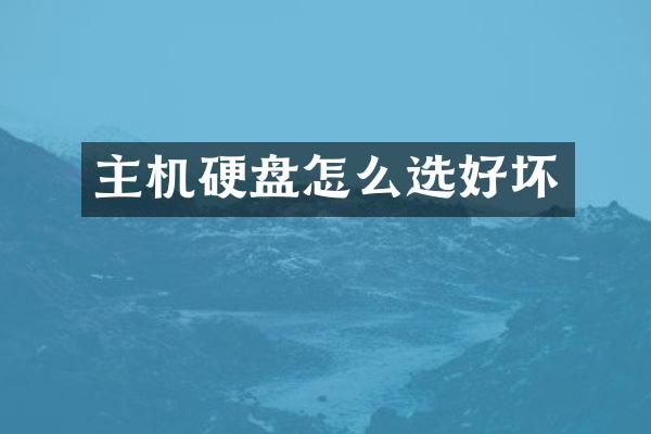 主机硬盘怎么选好坏