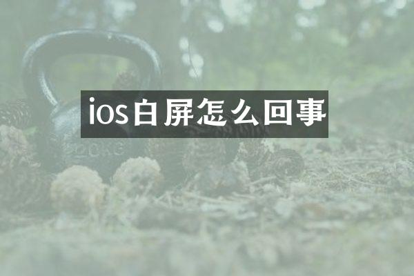 ios白屏怎么回事