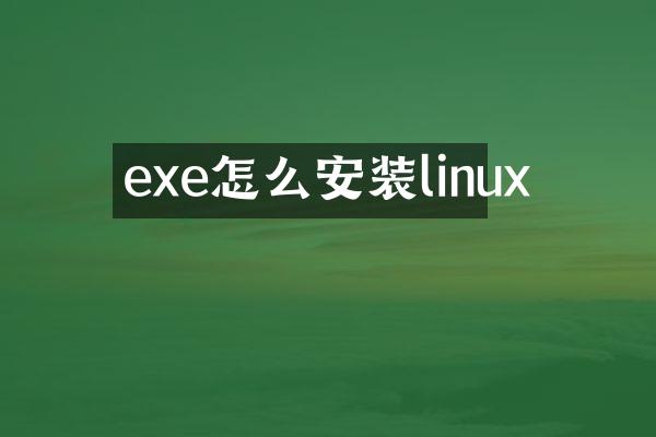 exe怎么安装linux