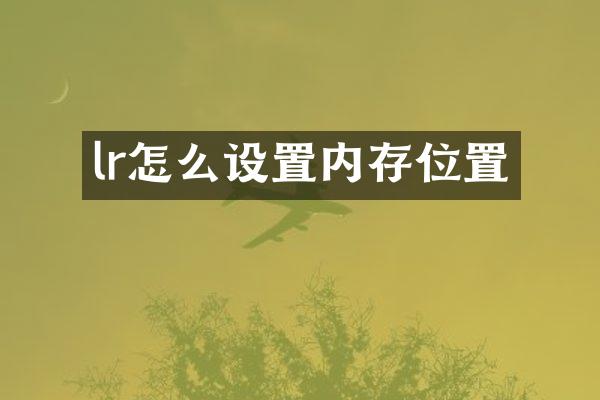 lr怎么设置内存位置