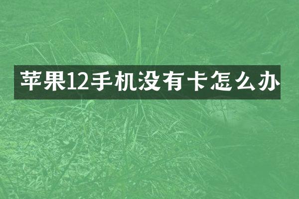苹果12手机没有卡怎么办