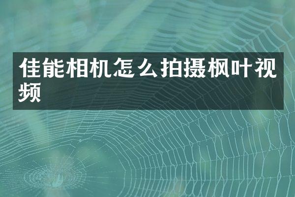 佳能相机怎么拍摄枫叶视频