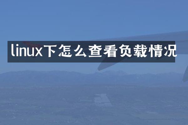 linux下怎么查看负载情况