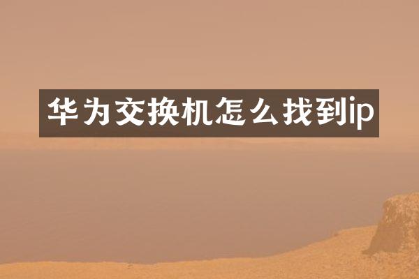 华为交换机怎么找到ip