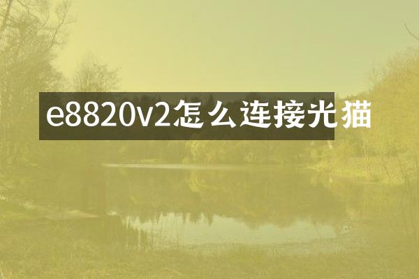 e8820v2怎么连接光猫