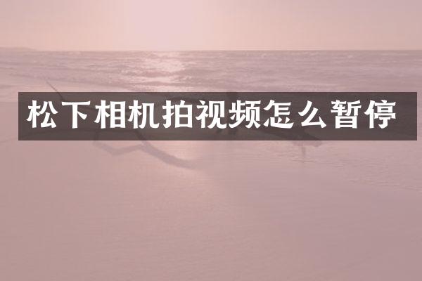 相机拍视频怎么暂停