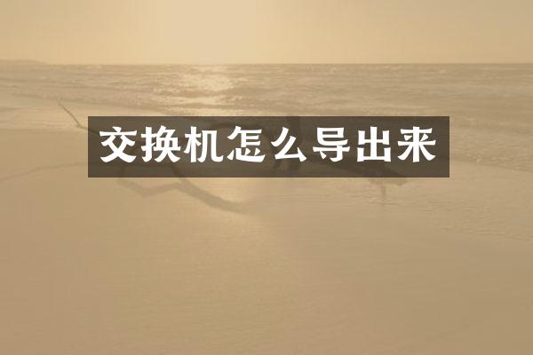 交换机怎么导出来