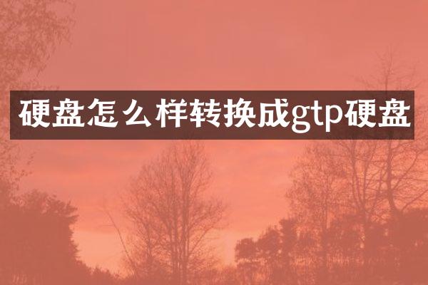 硬盘怎么样转换成gtp硬盘