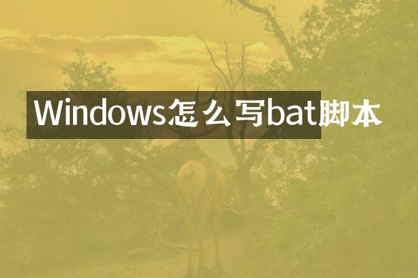 Windows怎么写bat脚本