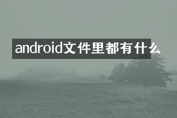 android文件里都有什么