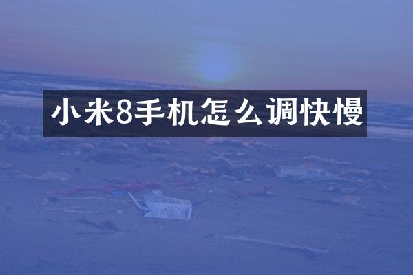 小米8手机怎么调快慢