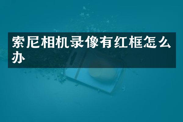 索尼相机录像有红框怎么办