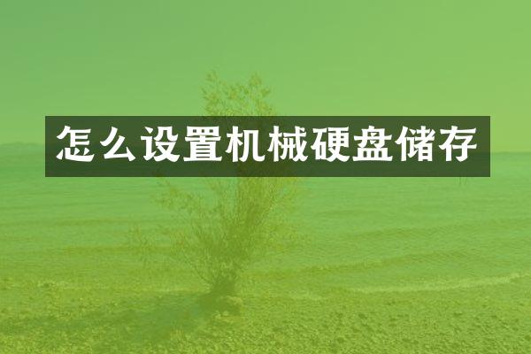 怎么设置机械硬盘储存