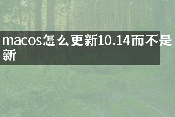 macos怎么更新10.14而不是最新