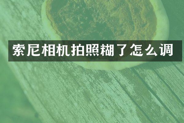 相机拍照糊了怎么调