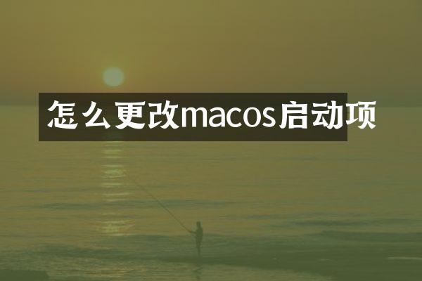 怎么更改macos启动项