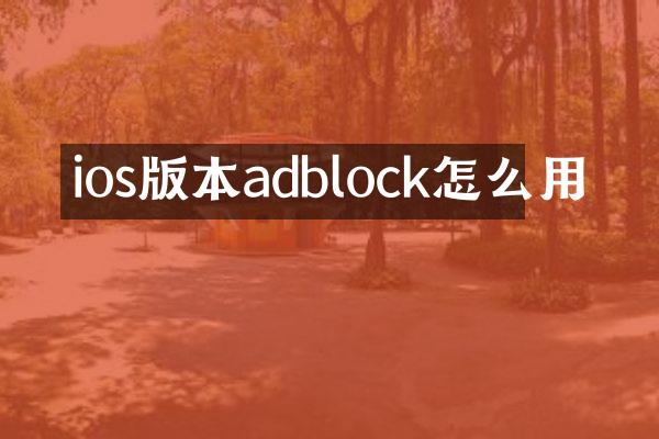 ios版本adblock怎么用