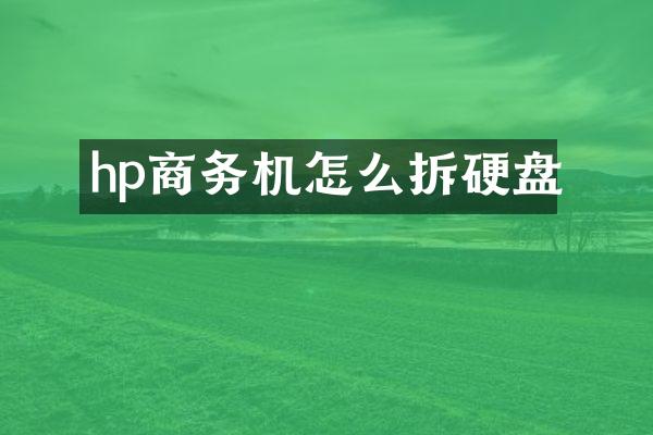hp商务机怎么拆硬盘