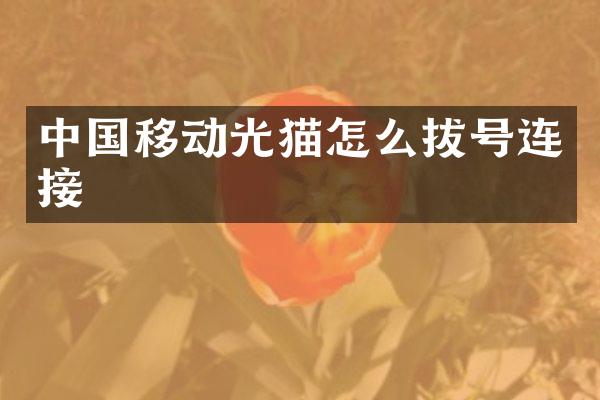 中国移动光猫怎么拔号连接