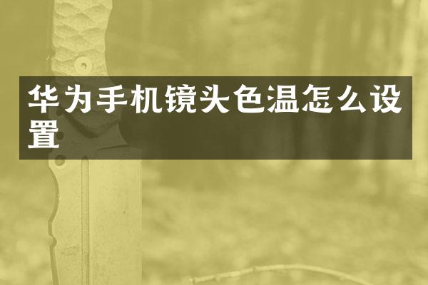 华为手机镜头色温怎么设置