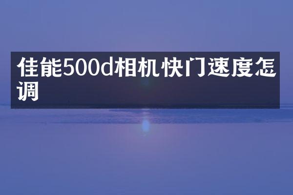 佳能500d相机快门速度怎么调