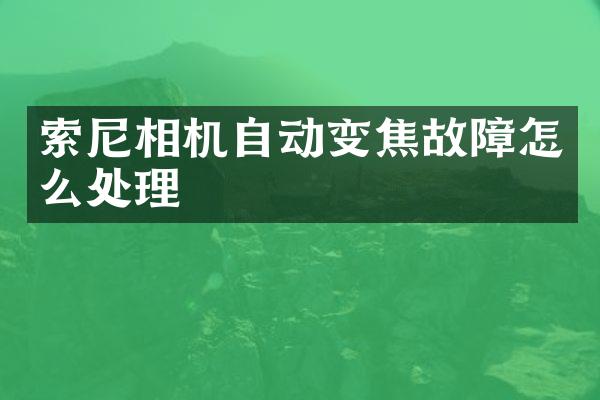 相机自动变焦故障怎么处理
