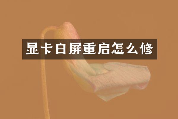 显卡白屏重启怎么修