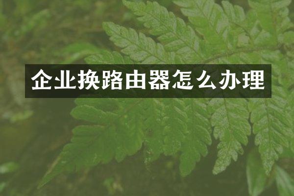 企业换路由器怎么办理