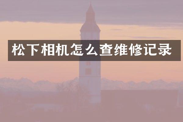 相机怎么查维修记录