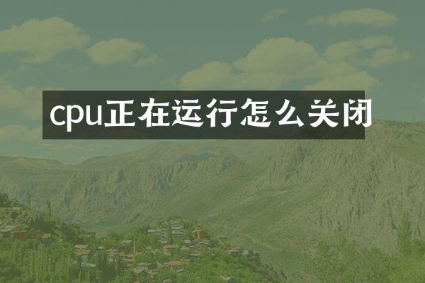 cpu正在运行怎么关闭