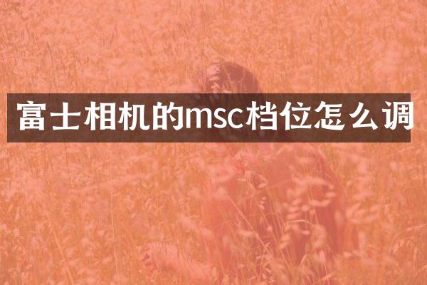 富士相机的msc档位怎么调