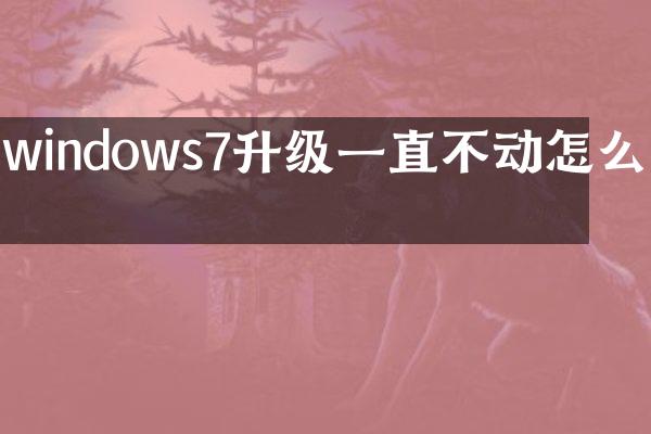 windows7升级一直不动怎么办