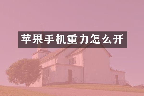 苹果手机重力怎么开