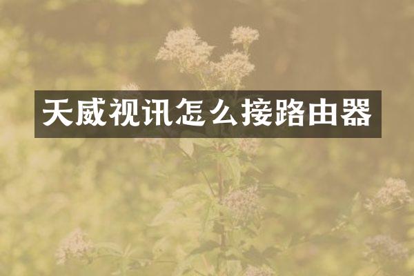 天威视讯怎么接路由器
