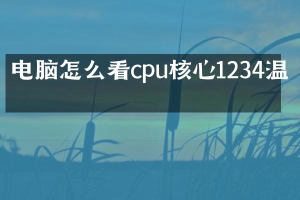 电脑怎么看cpu核心1234温度