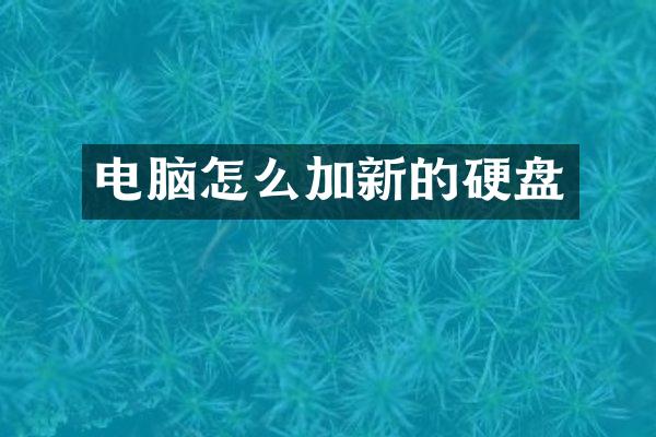 电脑怎么加新的硬盘